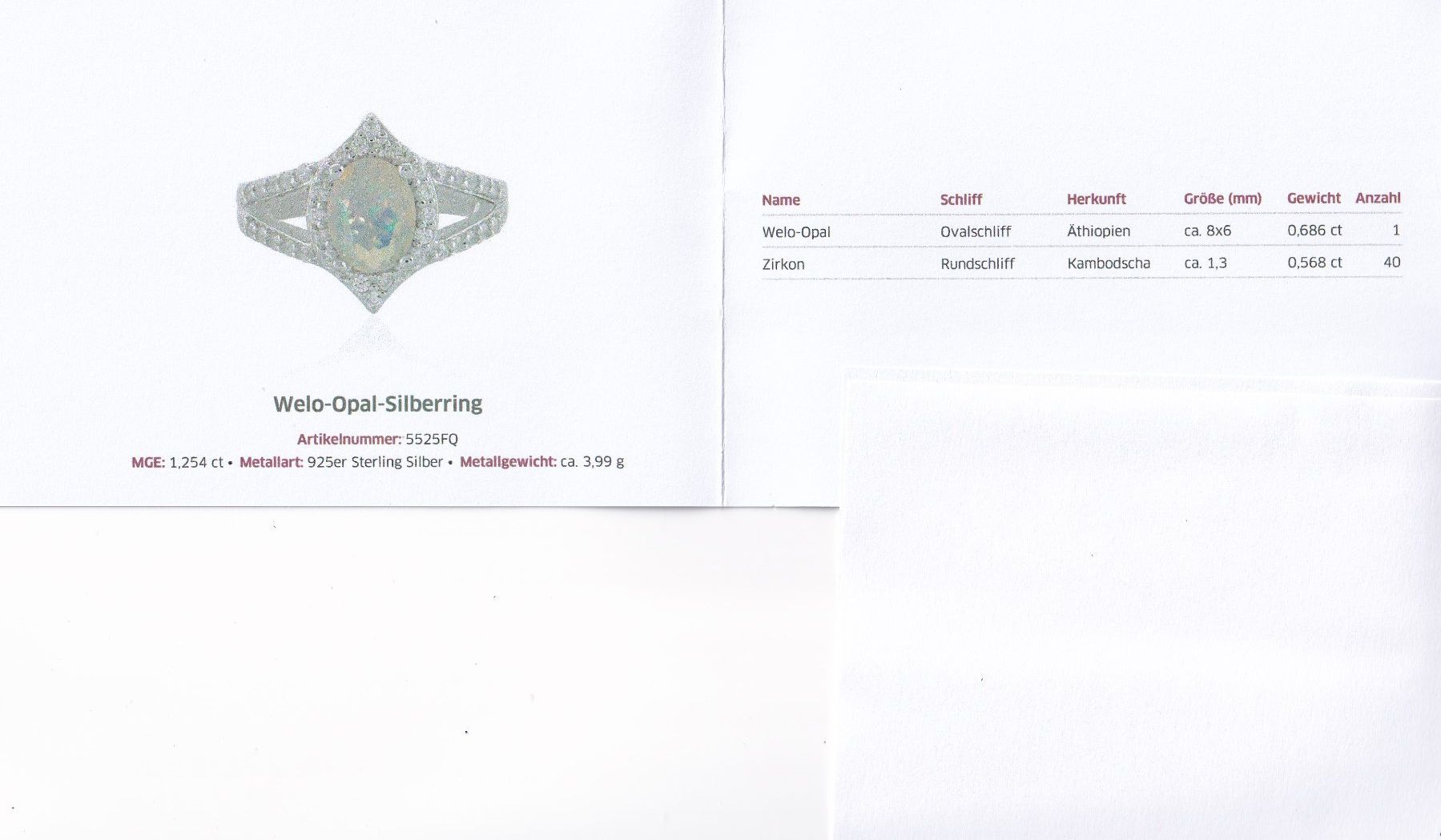 Anelli: Echtschmuck: Silberring 925er mit Welo-Opal / 56 – Nuovo (secondo la descrizione) da Zuchwil venduto da maumauchi 1