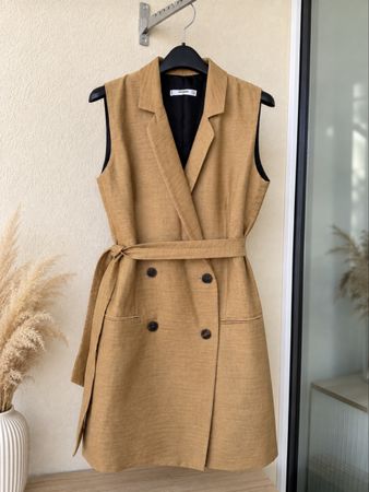 Mango Blazerkleid/Longweste Camel Gr. XS – nur 1x getragen