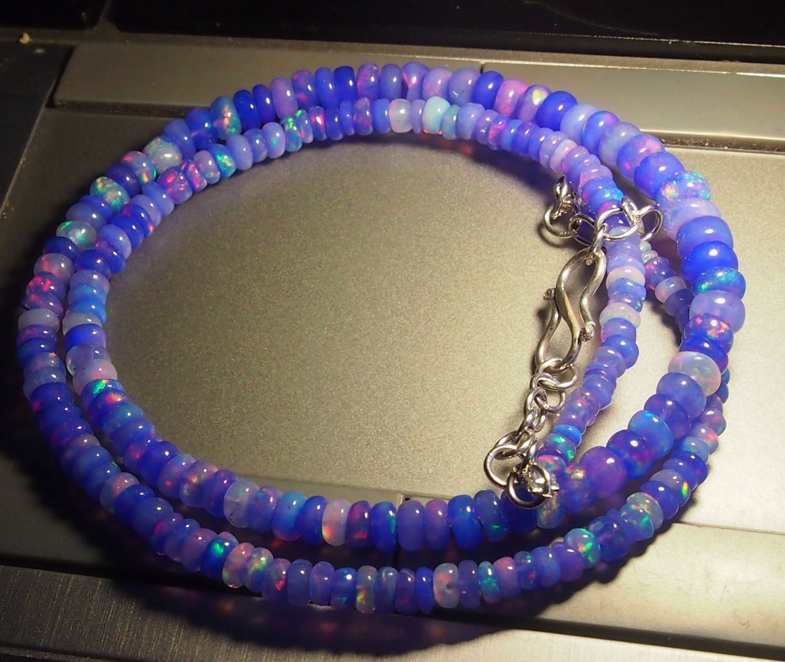 Catenine: TOP FEUEROPAL-HALSKETTE, einzigartige Farben! – Nuovo e nell'imballaggio originale da Reinach BL venduto da Marblue