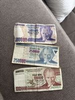 Türkei Banknoten 100'000, 250'000, 500'000 Lira 3 Stk