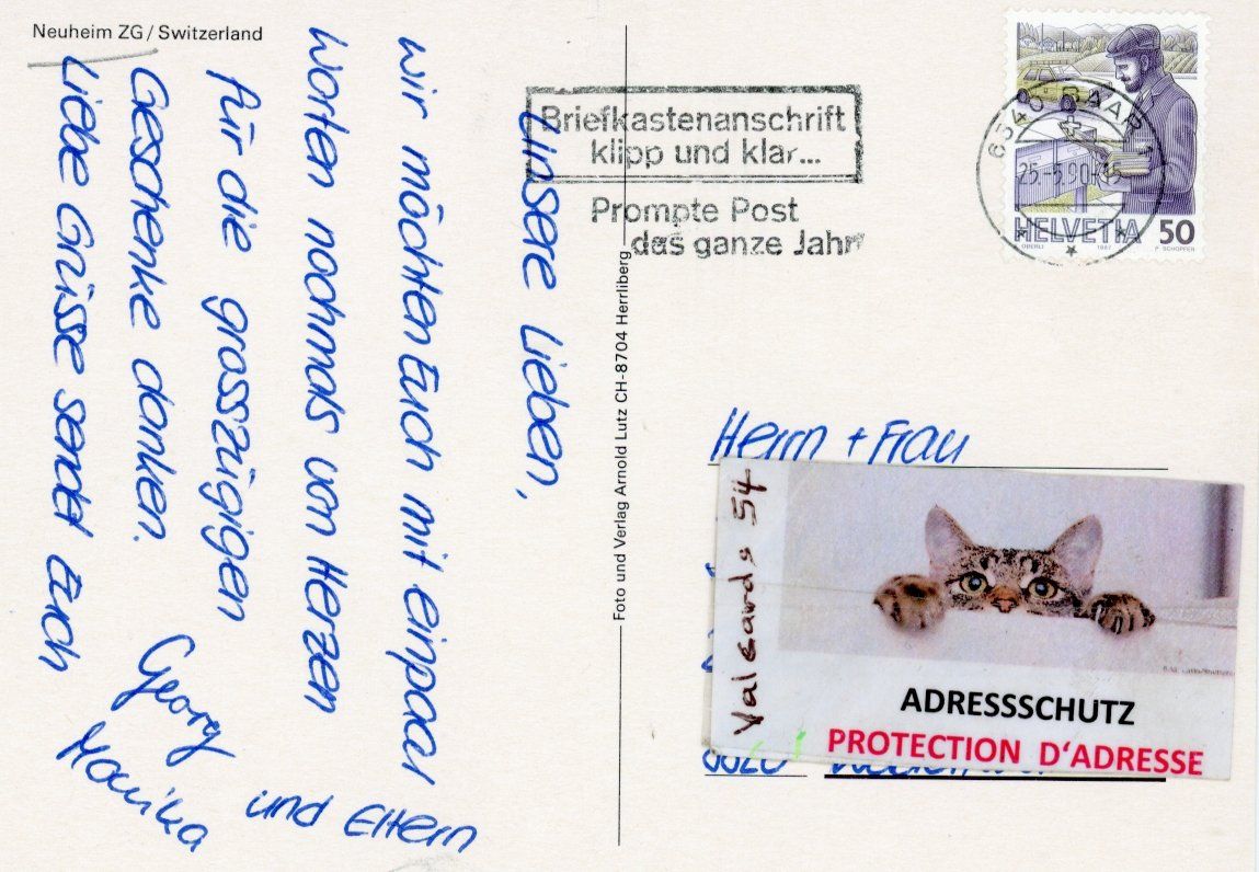Cartoline postali: Neuheim  ZG        um 1990 – Usato da Brig venduto da Valcards54 1