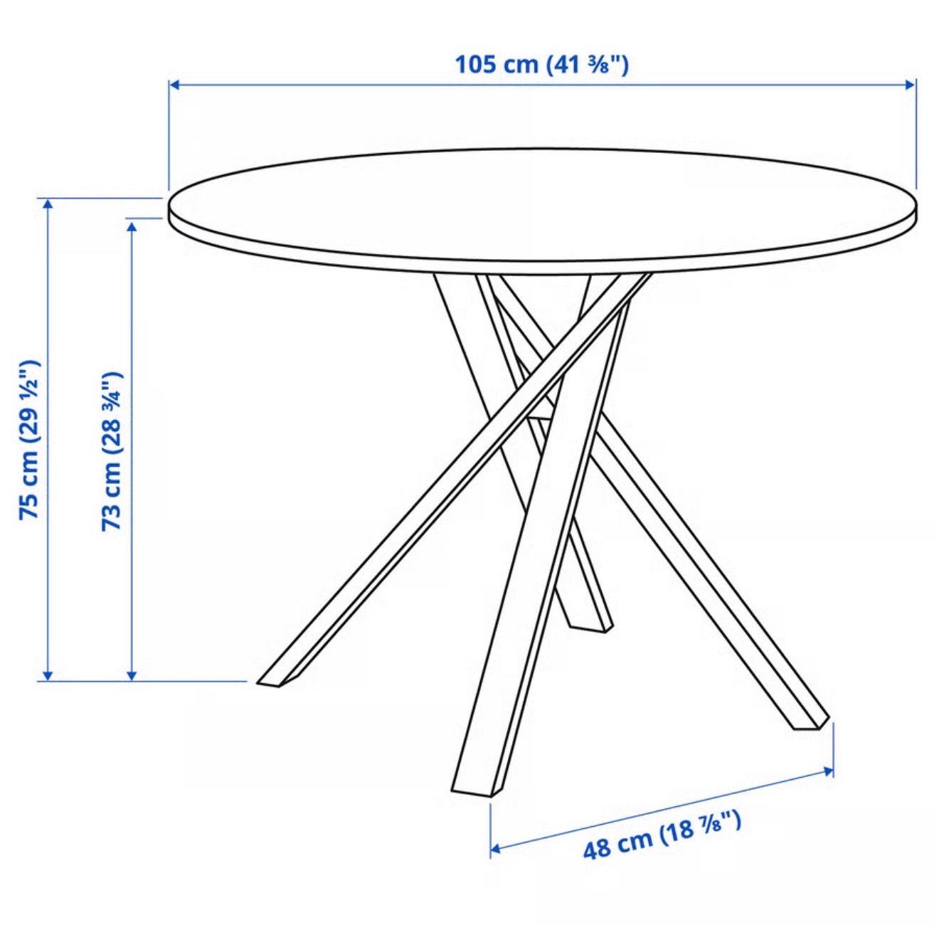 Ikea Set de table et chaises: MARIEDAMM table 105cm and 2 chairs – D'occasion à Murten par api_mwx2 4