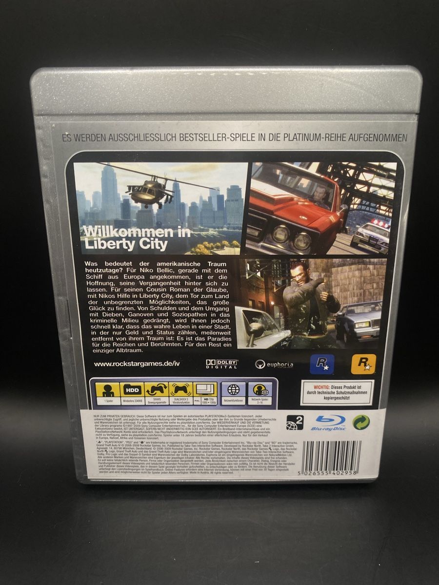 Giochi: PS3 Grand Theft Auto IV Platinum CIB PAL – Usato da Kirchberg BE venduto da swiss_slab 1