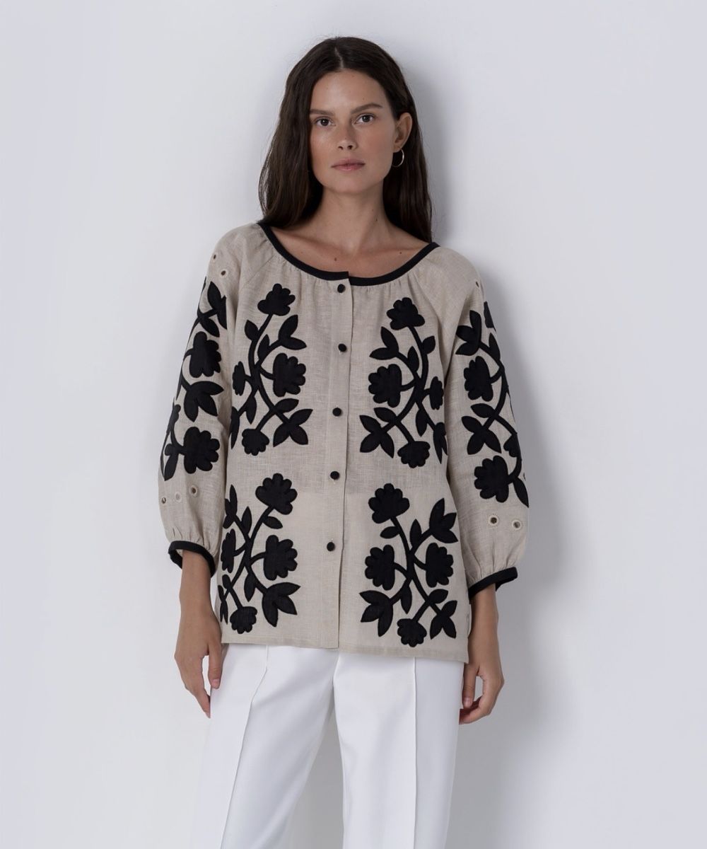 Blusen: Etno Boho Leinen Bluse XS/S – Gebraucht aus Zürich von t8w_gf5y