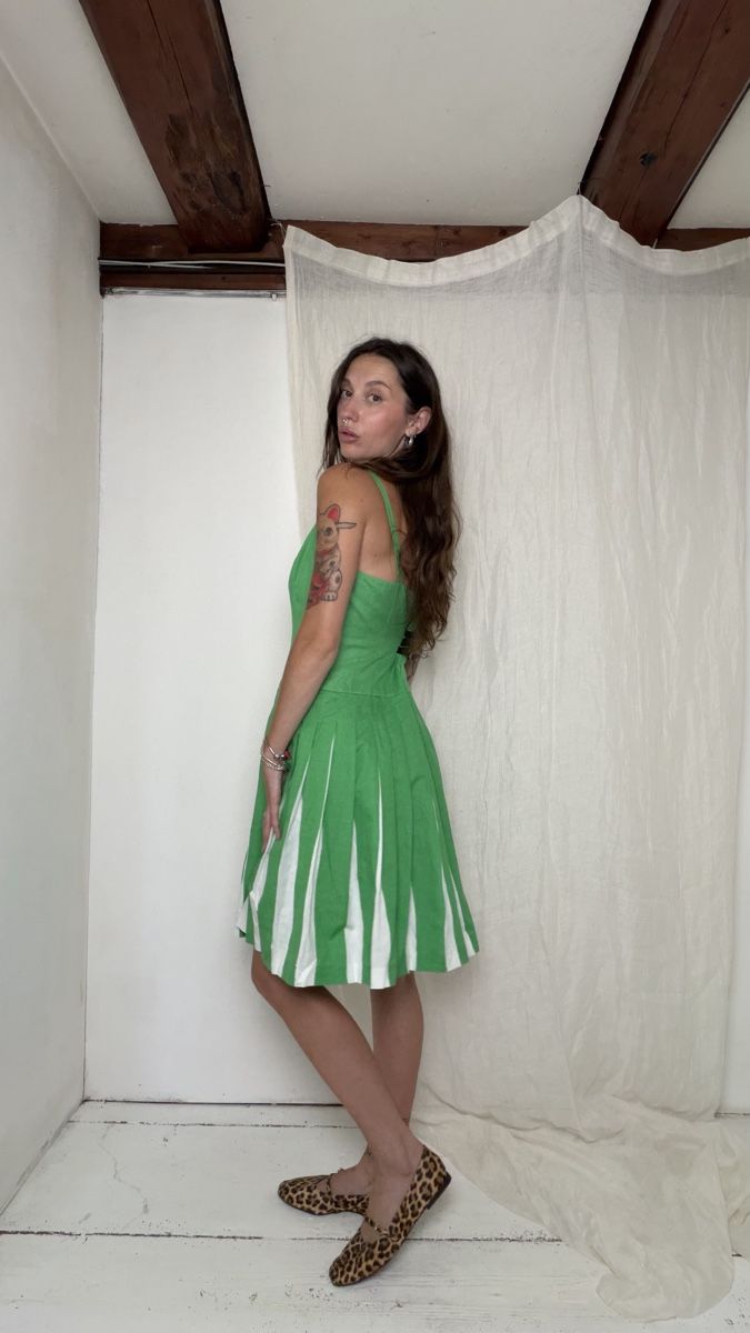 Kleider: Green linen blend dress – Gebraucht aus Knonau von Grapesvintage 4