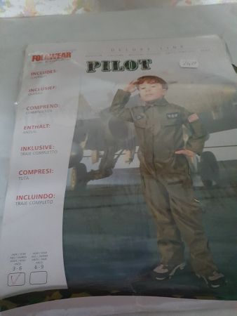 Kostüm Pilot mit Jumpsuit für 3-6 Jahre Fasnacht Neu OVP
