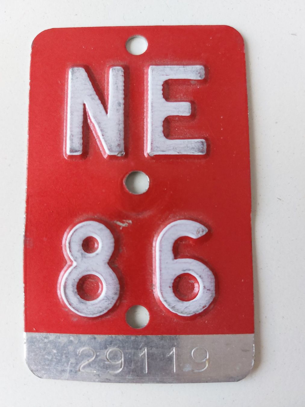Sachs Insegne: Velonummer NE 86 plaque Velo – Usato da Schenkon venduto da Uhu007