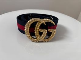 Gucci Gürtel rot/blau double GG 80/32 frei einstellbar