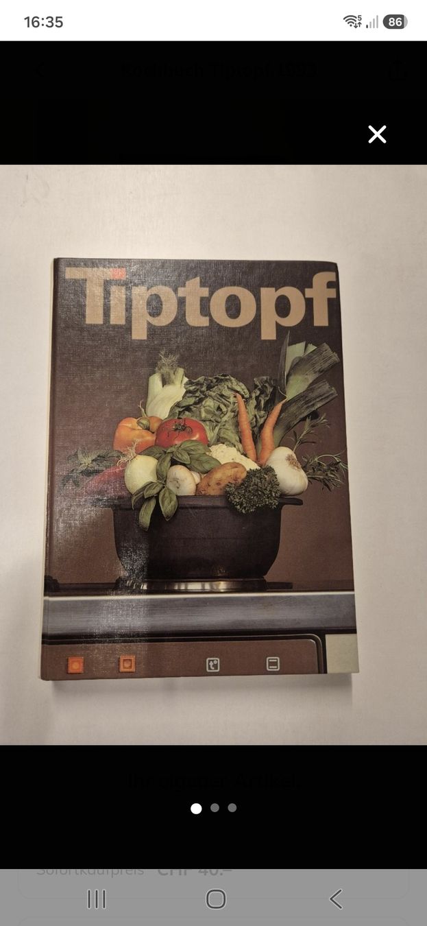 Bücher: Kochbuch Tiptopf 1993 – Gebraucht aus Villmergen von MONCHHICHI