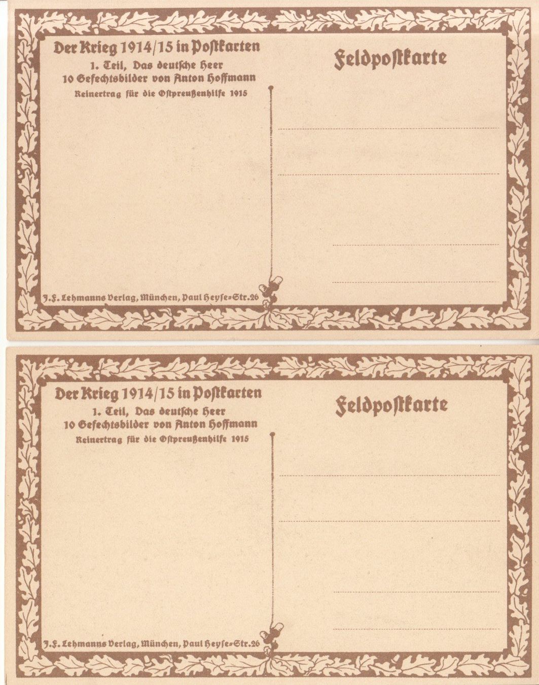 Cartoline postali: Der Krieg 1914 / 1915, 4 Karten – Usato da Bürglen TG venduto da StampGraf 2