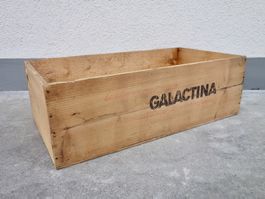 alte Holzkiste Kiste GALACTINA - NEUZEITLICHE KINDERNAHRUNG