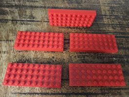 lego 6212 lot de 5 pièces Red Brick 4 x 10