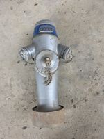 Vintage Hydrant / Hydranten, Silber-Blau, Deko,