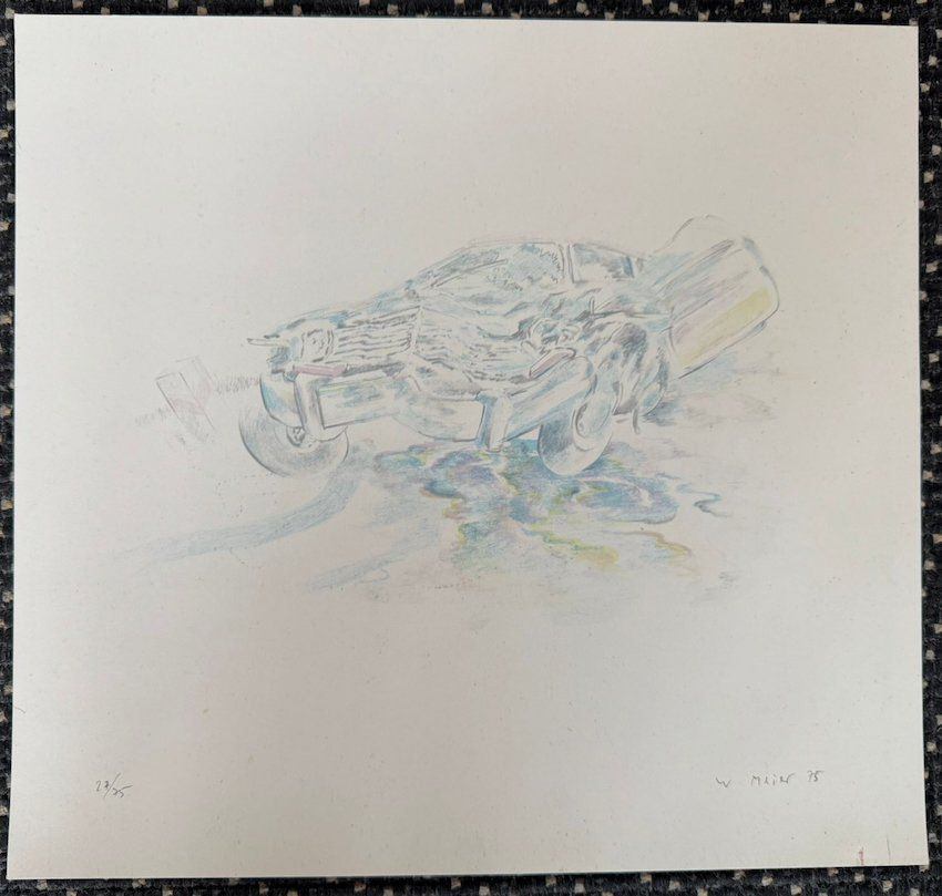 Grafica & Litografie: CRASH - CAR, handsigniert Werner Meier 1975     (ID b4972) – Usato da Gelterfingen venduto da art-and-more 3