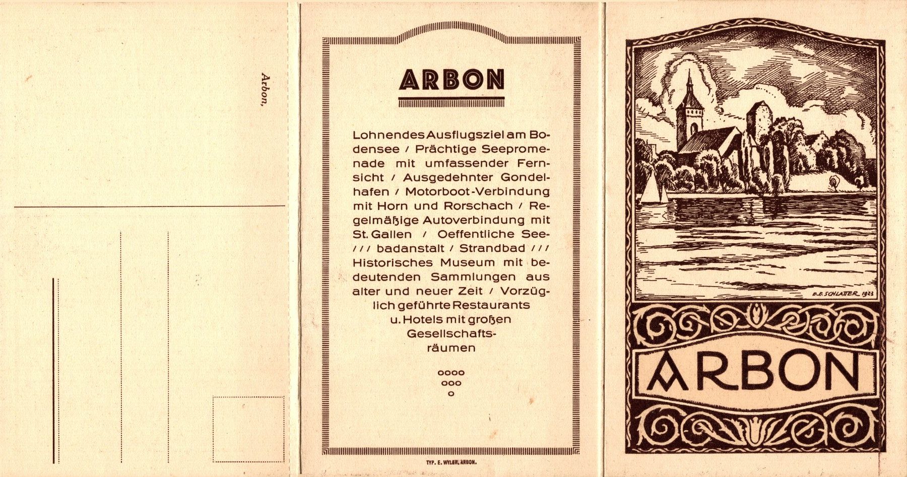 Ansichtskarten: Faltkarte Arbon (E. E. Schlatter) – Gebraucht aus Bronschhofen von Astore