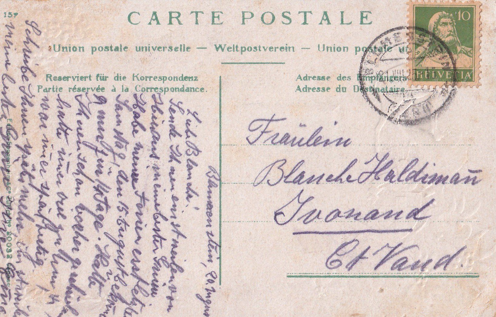 Cartoline postali: Blumenstein Prägekarte – Usato da Olten venduto da clotaldi 1