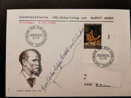 Albert  Anker  Maler  Autogramm   Marie  Anker  1981