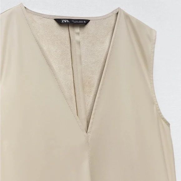 Zara Vestiti: Beiges Kunstleder Kleid XS – Usato da Wallisellen venduto da Miu_ 2