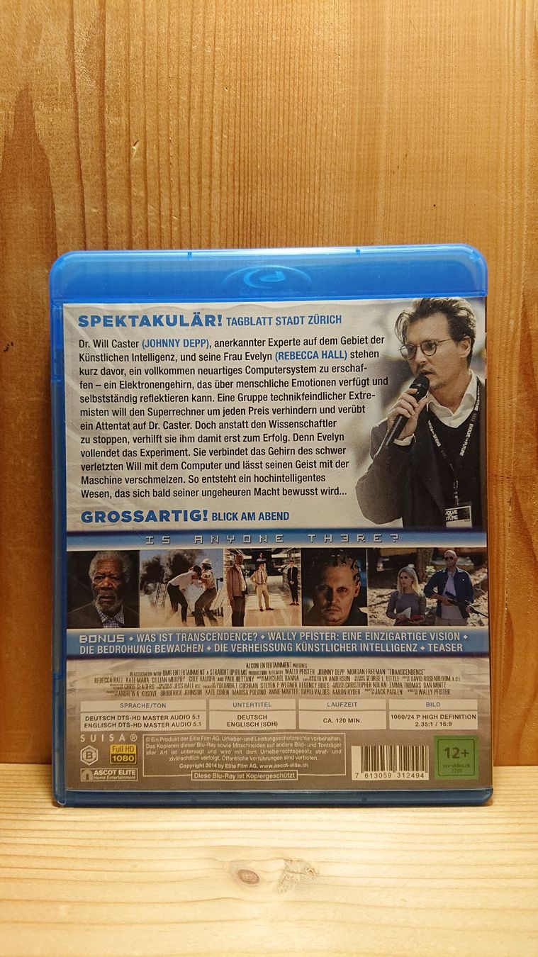 Alle DVDs: TRANSCENDENCE Blu-Ray mit Johnny Depp – Gebraucht aus Wilderswil von Exebub 1