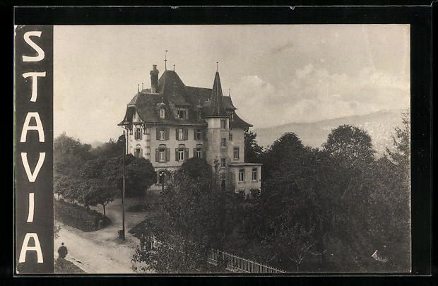 Cartoline postali: Estavayer, Institut Stavia, Gebäudeansi – Usato da Berlin venduto da bartko-reher