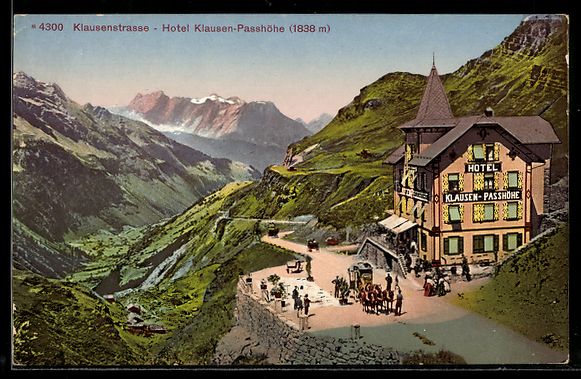 Cartoline postali: Klausenstrasse, Hotel Klausen - Passhöh – Usato da Berlin venduto da bartko-reher