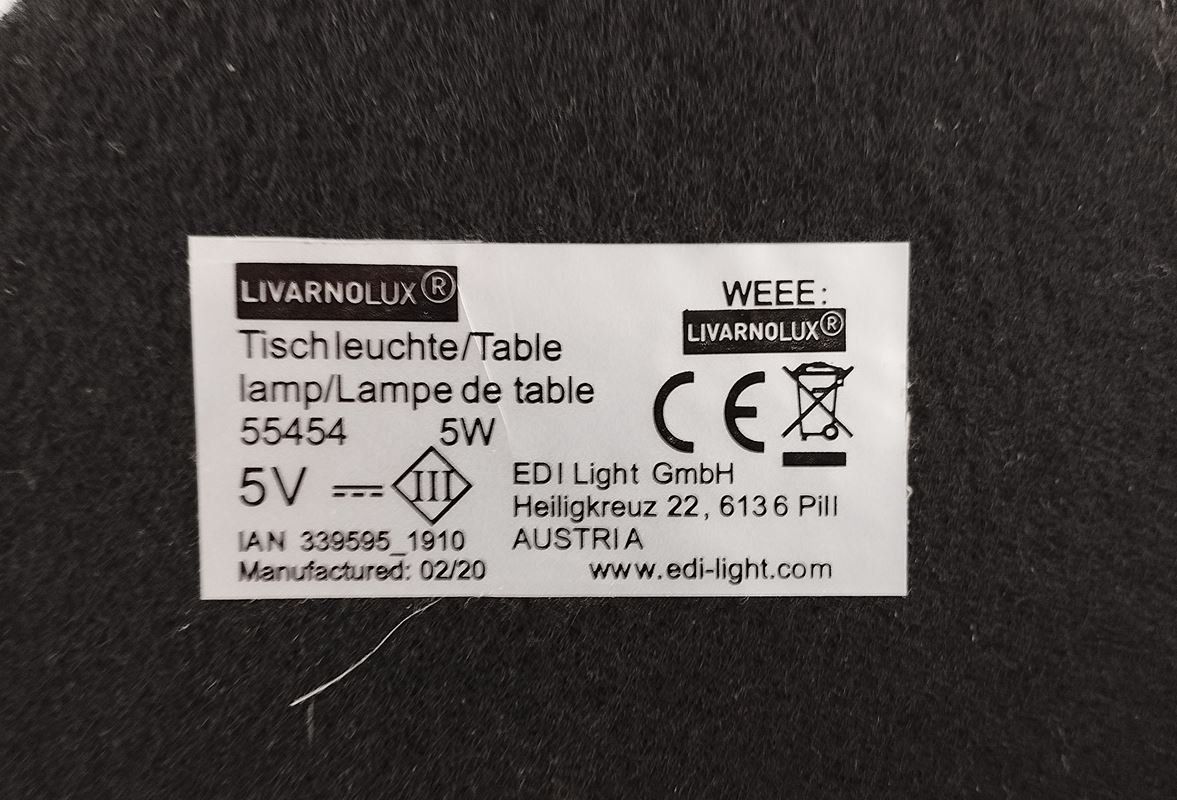 Lampade: EDI Light LED-Tischlampe weiss dimmbar – Usato da Schübelbach venduto da Restwert_Schubelbach 3