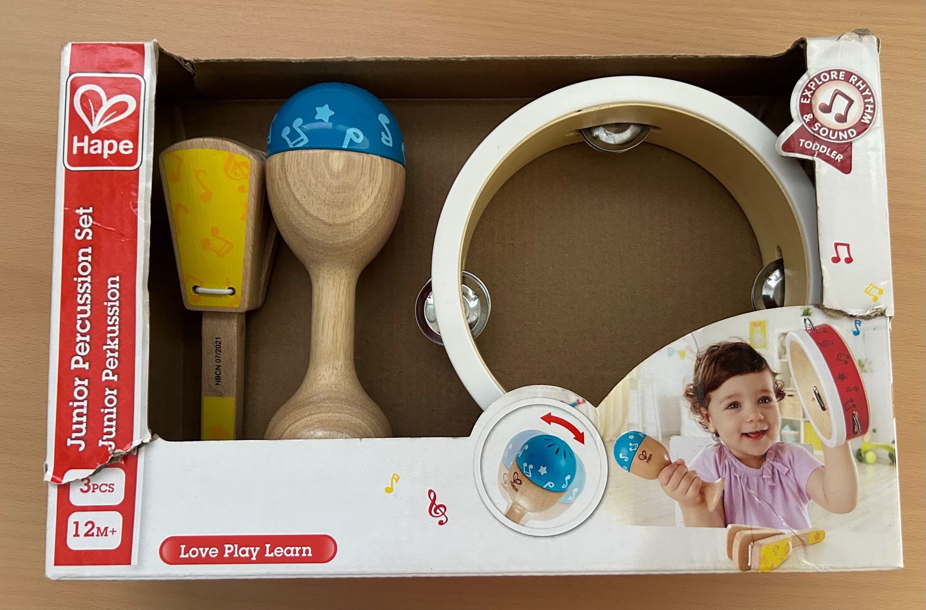 Hape Giocattoli: Kleinkinder Musik: Schellenkranz - Rassel - Kastagnette – Usato da Ittigen venduto da labrador35