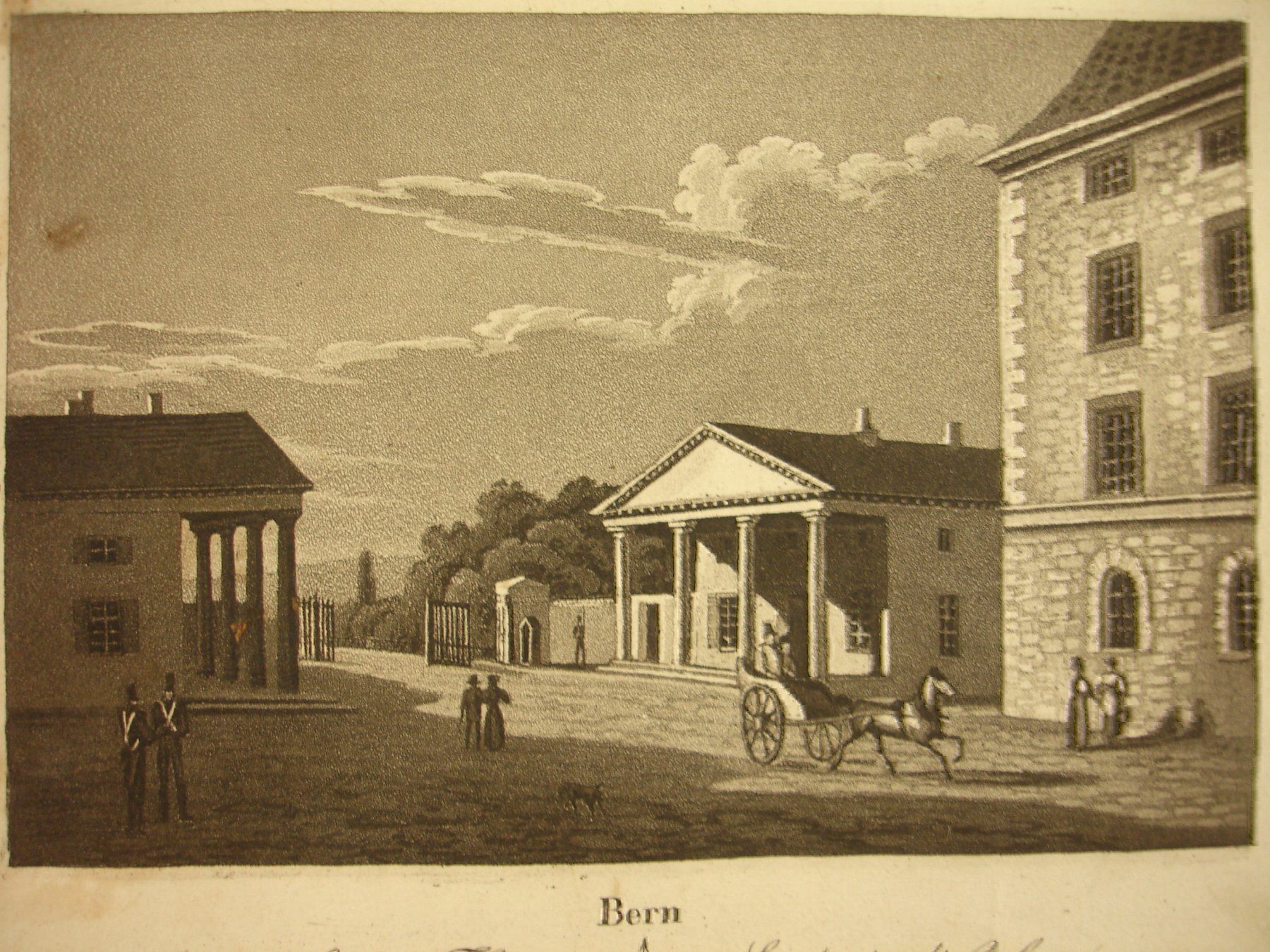 Incisioni: BERN ARBERGER THOR, AQUATINTA 1836 – Usato da Grüningen venduto da Kartensammler 2