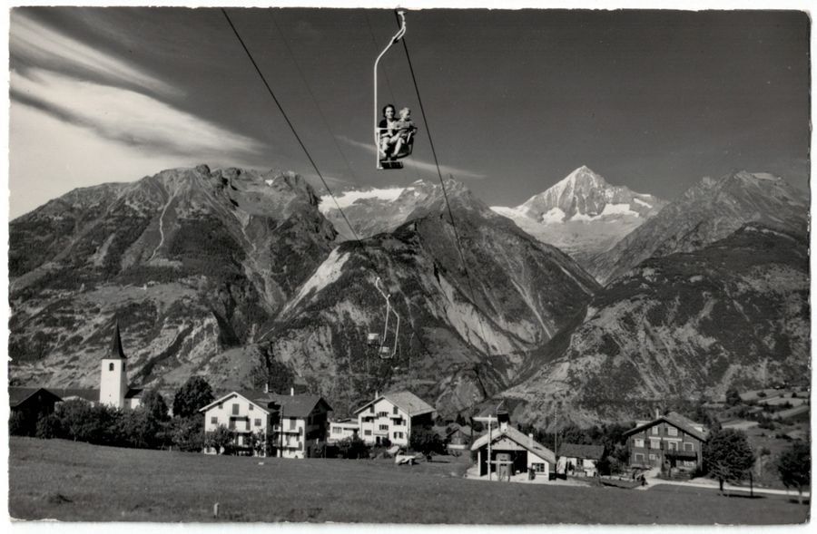 Cartoline postali: Sessellift Unterbäch-Brandalp, um 1940 – Usato da Frauenfeld venduto da POML