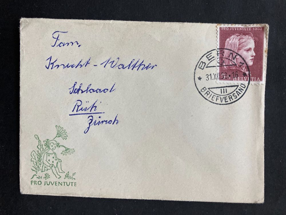 Schweiz 1953 Neujahrsgruss Briefli 5Rp BERN 31.XII.53 CACHET 1
