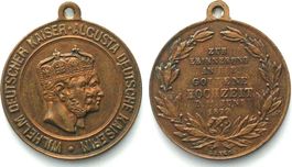 GOLDENE HOCHZEIT 1879 WILHELM I. & AUGUSTA v. Lauer Messing