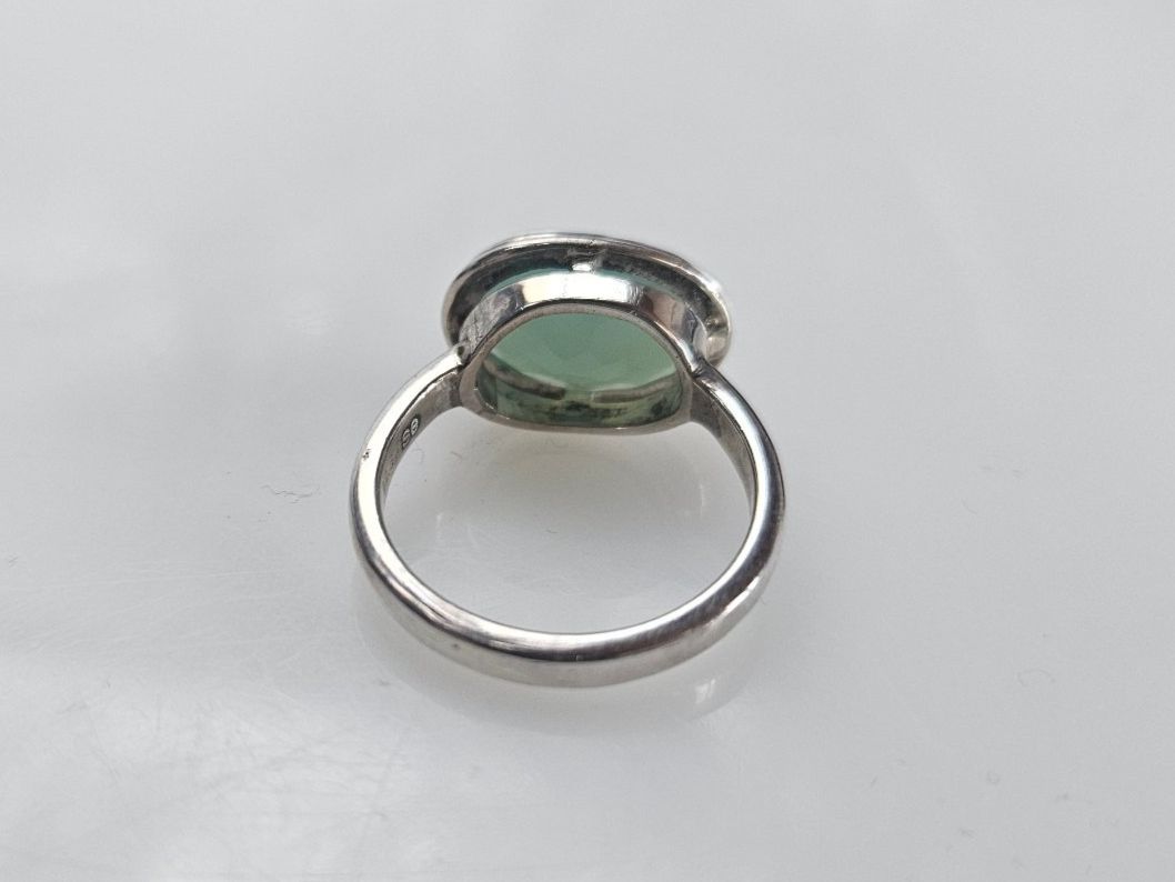 Bagues: Silberring mit hellblauem Chalcedon Grösse 54 – Neuf (Voir description) à Winterthur par ste_tcx5 4