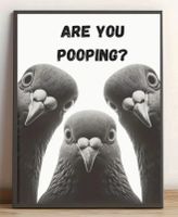 Lustiges Tauben-Bild "Are You Pooping?" fürs WC