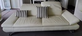 Sofa Echtleder weiss 3-Sitzer