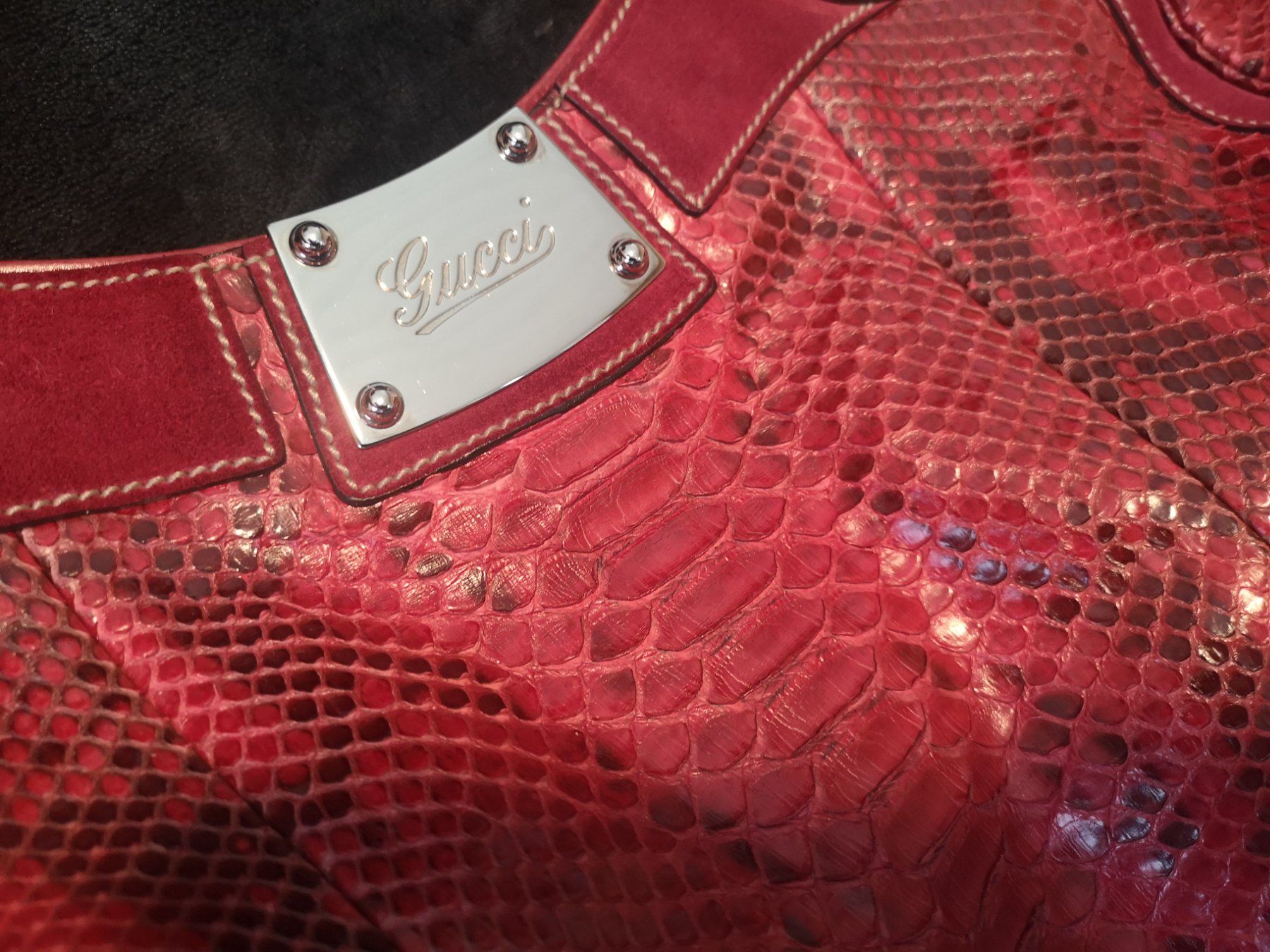 Gucci Borse da donna: Gucci Race Tasche Rotes Phyton Leder – Usato da Full-Reuenthal venduto da BroccoliAG 6