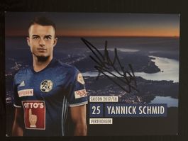 Yannick Schmid - Autogrammkarte - FCL Saison 2017/2018!