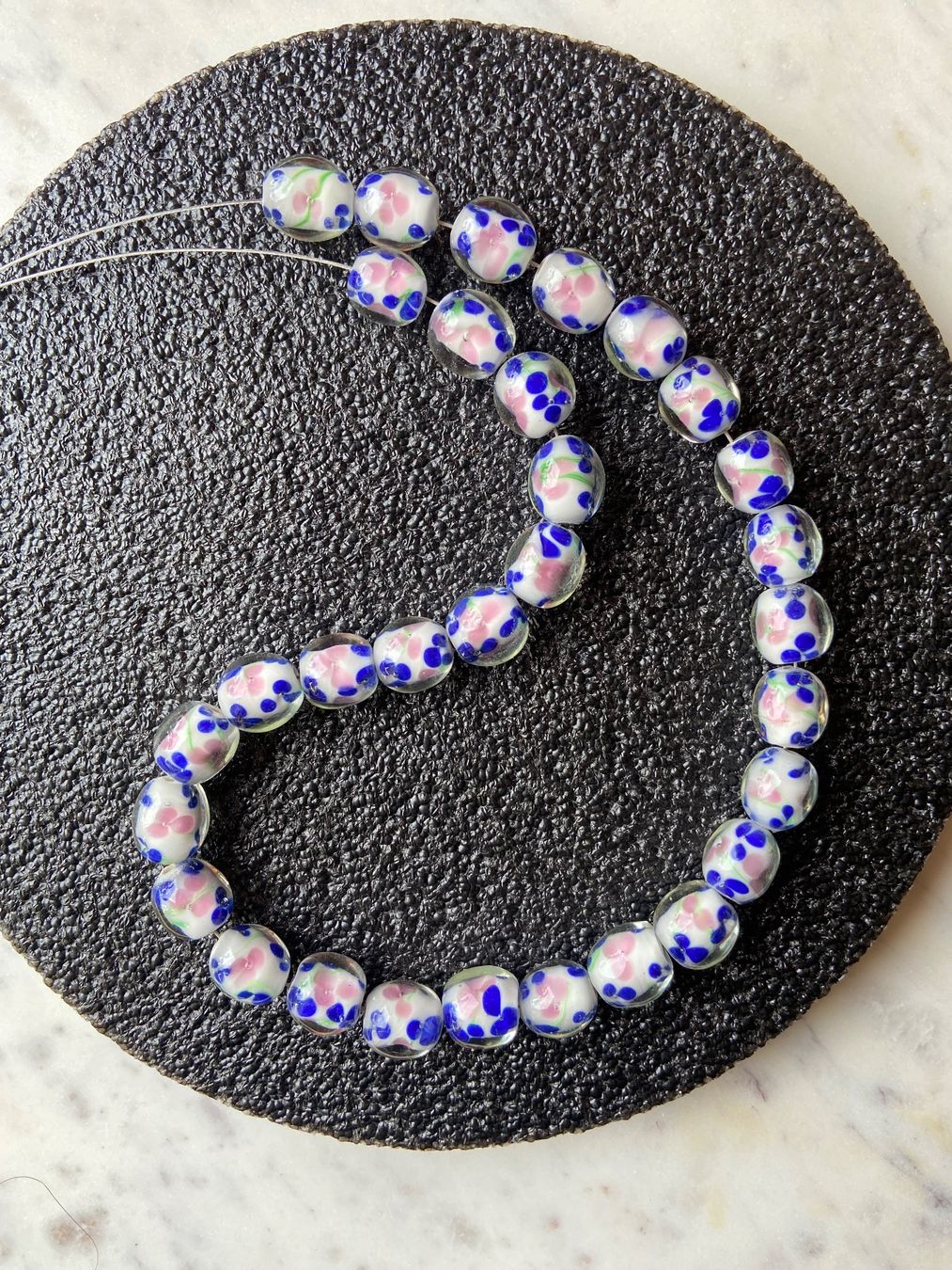 Perle (finte): Schöne Blüemli Lampwork Perlen – Nuovo (secondo la descrizione) da Zuerich venduto da Perlen-Decor