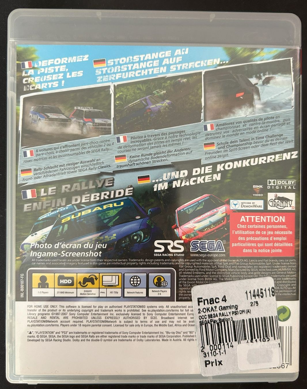 Giochi: PS3 game "Sega Rally" – Usato da Corminboeuf venduto da Ld6NVToZQe 1
