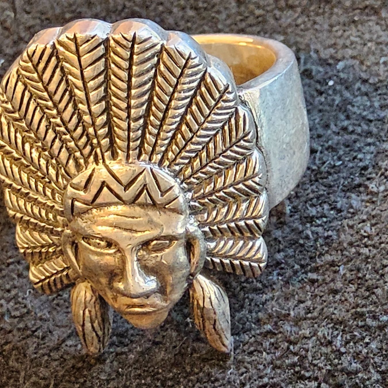 Anelli: Handmade Indianer Sterling Silber Ring for Men Gr. 62 – Usato da Zürich venduto da Aleick 3