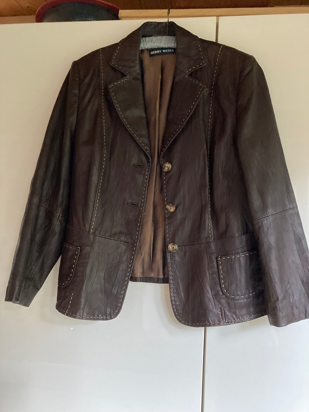 Gerry Weber Giacche: Gerry Weber Lederjacke braun Gr. 42 neuwertig – Usato da Dörflingen venduto da rudis-55