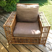 Bambus Sessel Stuhl Lounge Wohnzimmer Balkon Wintergarten