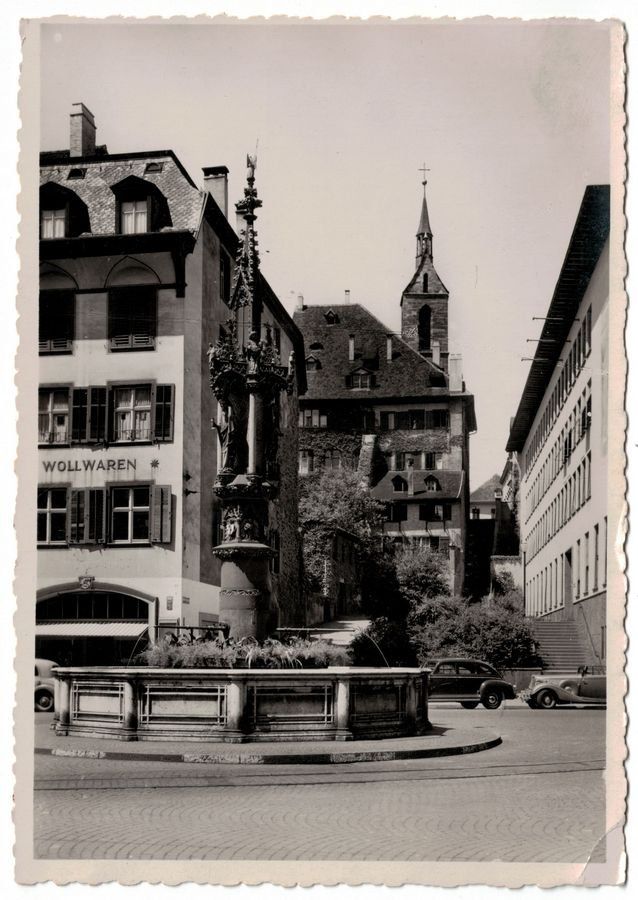 Cartoline postali: Basel, Fischmarkt, Oldtimer, um 1940 – Usato da Frauenfeld venduto da POML