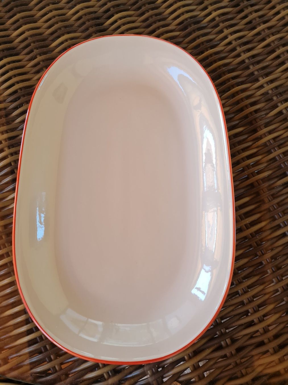 Rössler Plateaux: Rössler Servierplatte mit rotem Randneu – Neuf (Voir description) à Münsingen par Cuci31