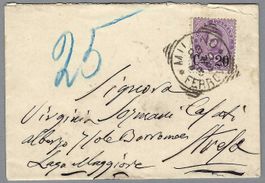 1888, BRIEF MILANO-STRESA MIT 20/50 RP. (SASS 58, 400 €), Ia