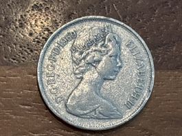 Seltene 10 New Pence Münze von 1969 - Sammlerstück!