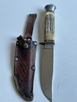 Jagdmesser mit Hirschhornschale und Scheide(S29)