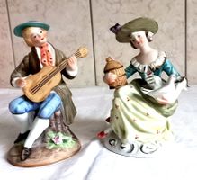 Barock-Musikant mit seiner Angebeteten Napoli Porzellan