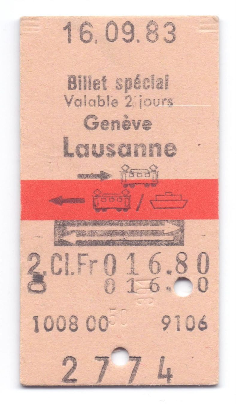 Biglietti: Schiff-Billette Genève - Lausanne – Usato da Langenthal venduto da Sammlungs_aus
