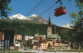 Davos-Postkarte, Luftseilbahn Bräma - Bühl - Bahn, 1960