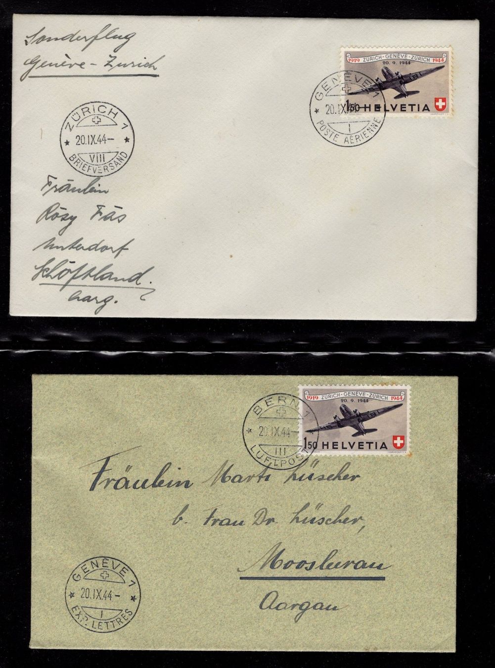 Tutti i francobolli: R1690  /  5 lettres en poste aérienne 1944 – Usato da Ste-Croix venduto da MONT-TAGNAC